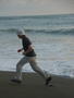 Matthias running at beach